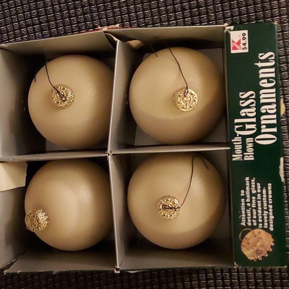 4 VTG (1999) Xmas Blown Polish Glass Ornaments